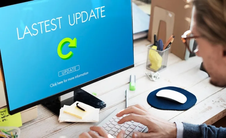Proceso de actualización de sistema en PC certificado